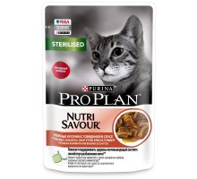 Purina Pro Plan (паучи)  Влажный корм Nutri Savour® для взрослых стерилизованных кошек и кастрированных котов, с говядиной в соусе