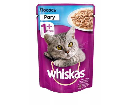 Whiskas влажный корм для кошек, рагу с лососем