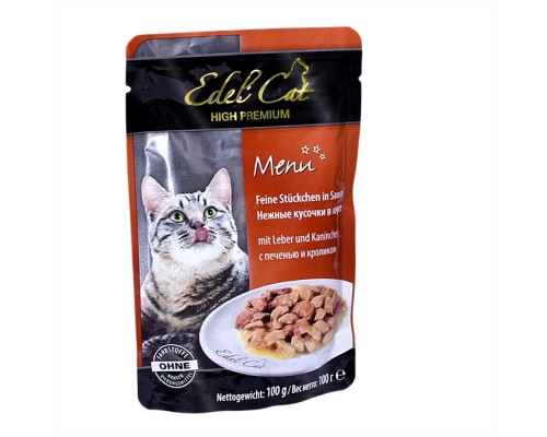 Edel Cat паучи Кусочки в соусе с кроликом и печенью