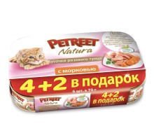 Petreet консервы для кошек с тунцом и с морковью 4+2 в ПОДАРОК