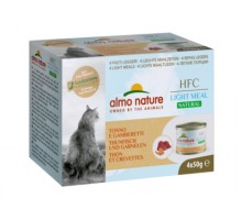 Almo Nature (консервы) набор низкокалорийных консервов для кошек (4 шт. по 50 гр) с тунцом и креветками