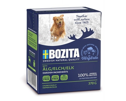 Bozita  Naturals кусочки в желе для собак, с мясом лося 370 г