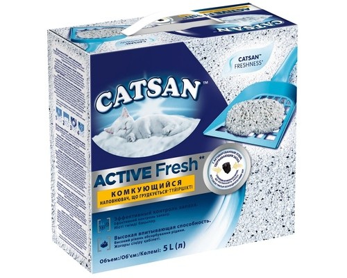 Catsan комкующийся наполнитель для кошачьего туалета, 5л 2,5 кг