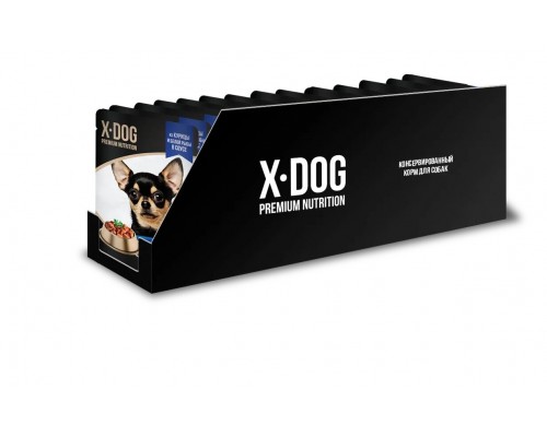 X-DOG влажный корм с курицей и белой рыбой в соусе для собак 85 г