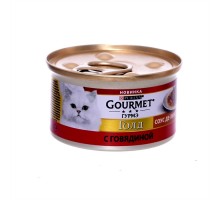 Gourmet  Голд влажный корм Соус Де-люкс для кошек, с говядиной в роскошном соусе