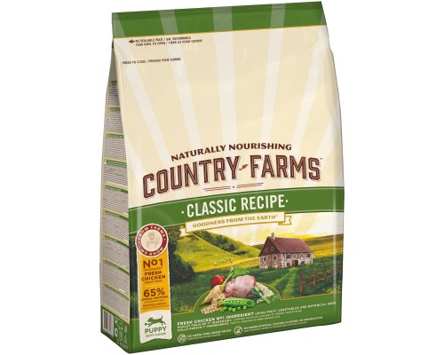 Корм Country Farms классический. Полнорационный корм для щенков, с высоким содержанием курицы 12 кг