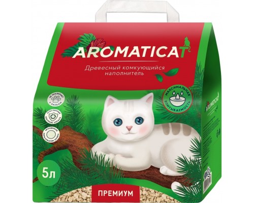 AromatiCat древесный комкующийся наполнитель Premium 2 кг