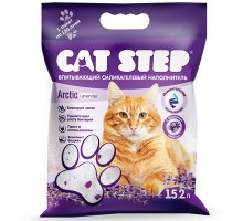 Cat step впитывающий  силикагелевый наполнитель, с ароматом лаванды 15,2 л