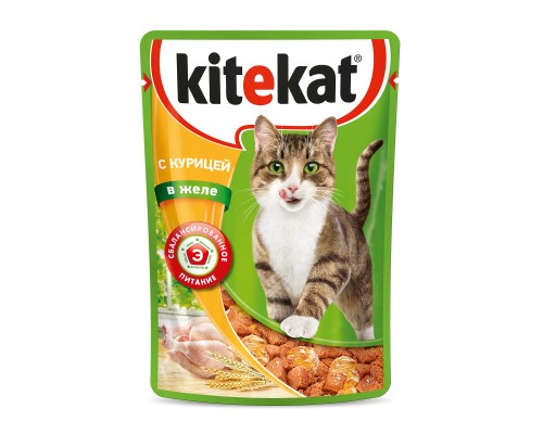 Kitekat паучи с курицей в желе для кошек