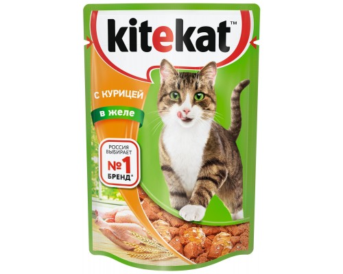 Kitekat паучи с курицей в желе для кошек