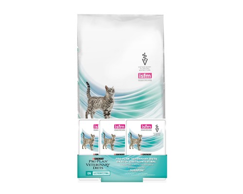 Purina Pro Plan Veterinary Diets набор 3+1: сухой корм для кошек при лечении ЖКТ +3 пауча (EN)