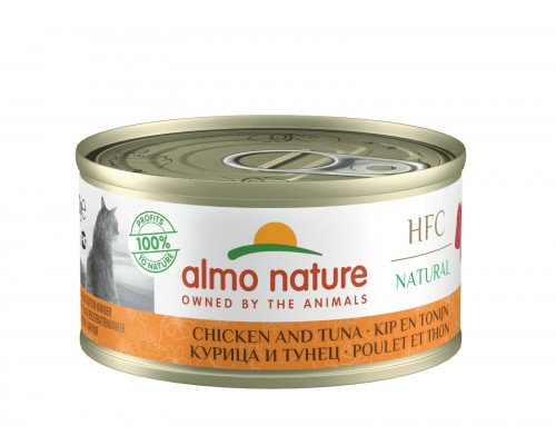 Almo Nature (консервы) консервы для кошек, с курицей и тунцом, 75% мяса