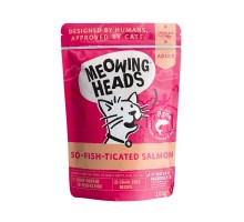 Meowing Heads консервы паучи для кошек и котят, с лососем, курицей и говядиной "Фиш-гурман" 100 г