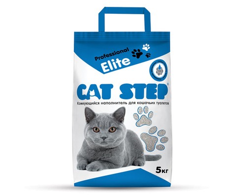 Cat step комкующийся бентонитовый наполнитель, 5 кг 5 кг