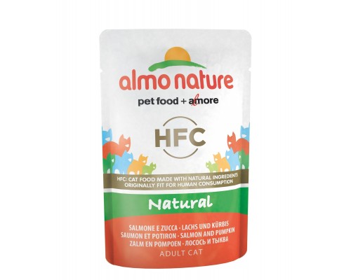 Almo Nature (консервы) паучи для кошек, с лососем и тыквой