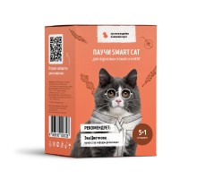 Smart Cat набор паучей 5+1 для взрослых кошек и котят: кусочки индейки в нежном соусе 510 г