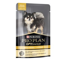 Purina Pro Plan консервы для взрослых собак мелких и карликовых пород, склонных к набору веса, с курицей в соусе 85 г