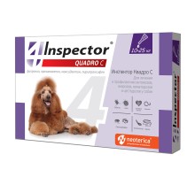 Inspector  Quadro капли на холку для собак весом 10-25 кг от клещей, насекомых, глистов 2.5 мл