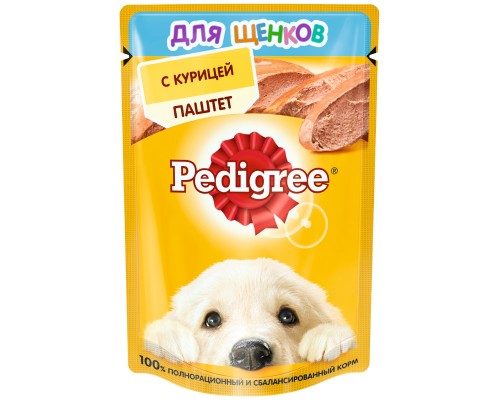 Pedigree влажный корм для щенков от 1 месяца, паштет с курицей 80 г