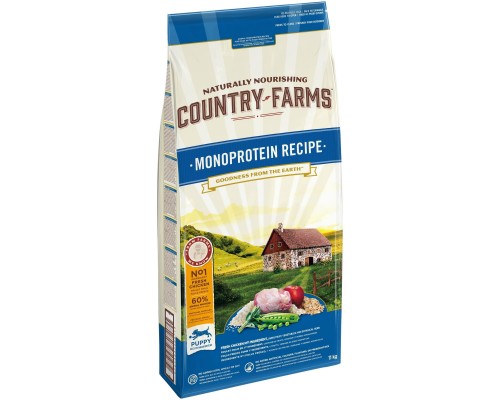 Корм Country Farms монопротеиновый. Полнорационный корм для щенков, с высоким содержанием курицы 11 кг