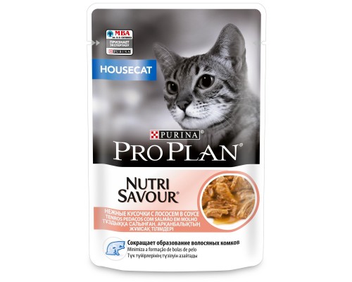 Purina Pro Plan (паучи)  Nutri Savour кусочки в соусе для домашних кошек, с лососем