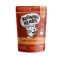 Meowing Heads консервы паучи для кошек с индейкой, говядиной и курицей "Аппетитная индейка"