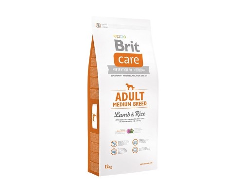 Корм Brit  Care  для взрослых  собак средних пород (10-25 кг), с ягненком и рисом 3 кг