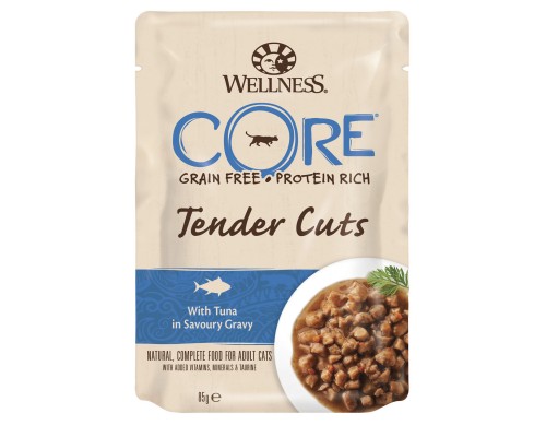 Wellness CORE  Tender Cuts паучи из тунца в виде нарезки в соусе для кошек