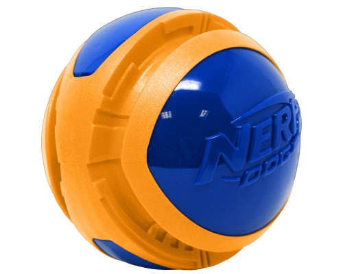 Nerf Dog мяч из вспененной резины и термопластичной резины, 10 см (серия "Мегатон"), (синий/оранжевый) 380 г