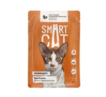 Smart Cat паучи для взрослых кошек и котят: кусочки индейки со шпинатом в нежном соусе 85 г