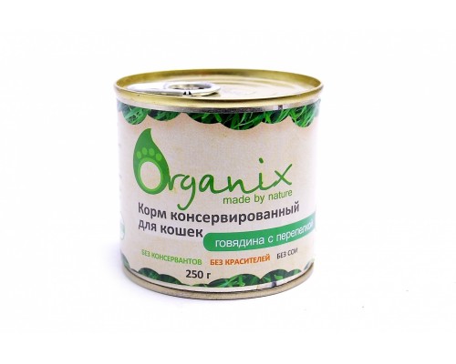 Organix консервы для собак, с говядиной и перепелкой 410 г