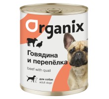 Organix консервы для собак, с говядиной и перепелкой 410 г