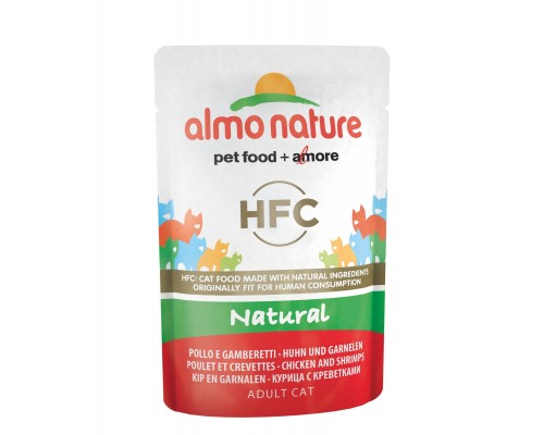 Almo Nature (консервы) паучи для кошек, с курицей и креветками