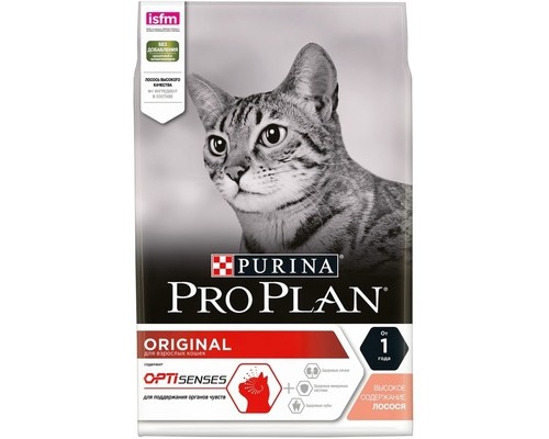 Корм Purina Pro Plan для взрослых кошек, с высоким содержанием лосося 3 кг