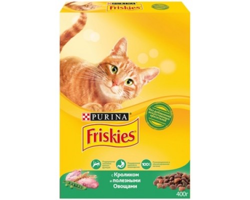 Корм Friskies сухой корм Friskies для взрослых кошек, с кроликом и полезными овощами 400 г