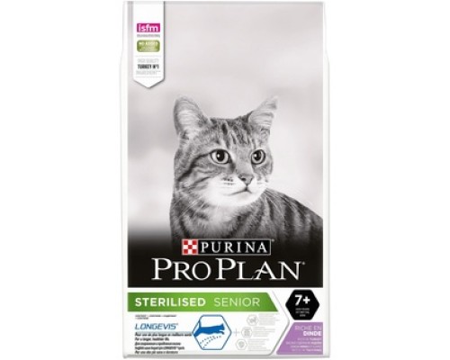 Корм Purina Pro Plan для стерилизованных кошек старше 7 лет, с высоким содержанием индейки 3 кг