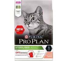 Корм Purina Pro Plan для стерилизованных кошек и кастрированных котов, для поддержания органов чувств, с высоким содержанием лосося 1,5 кг