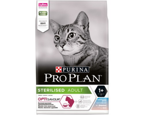 Корм Purina Pro Plan для стерилизованных кошек и кастрированных котов, с высоким содержанием трески и c форелью 1,5 кг