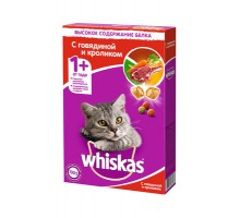 Корм Whiskas сухой корм для взрослых кошек «Вкусные подушечки с нежным паштетом. Аппетитное ассорти с говядиной и кроликом» 1,9 кг