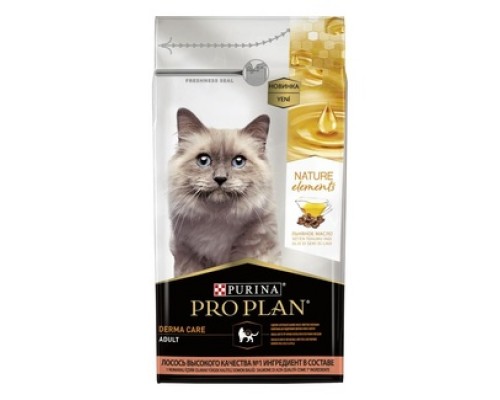 Корм Purina Pro Plan  Nature Elements Красивая шерсть и здоровая кожа: для кошек, с высоким содержанием лосося 200 г