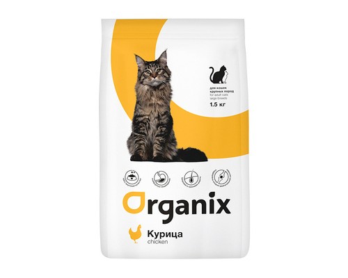 ORGANIX сухой корм для кошек крупных пород 7,5 кг